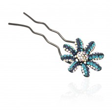 Шпилька для волос металлическая с украшениями из страз (1839) вариант 03