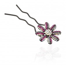 Шпилька для волос металлическая с украшениями из страз (1839) вариант 04