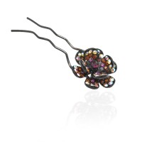 Шпилька для волос металлическая с украшениями из страз (1840) вариант 07