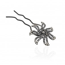 Шпилька для волос металлическая с украшениями из страз (1842) вариант 04