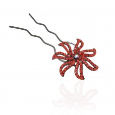 Шпилька для волос металлическая с украшениями из страз (1842) вариант 09