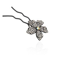 Шпилька для волос металлическая с украшениями из страз (1843) вариант 01