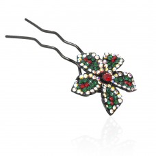 Шпилька для волос металлическая с украшениями из страз (1843) вариант 05