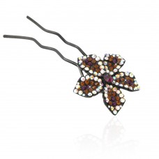 Шпилька для волос металлическая с украшениями из страз (1843) вариант 07