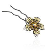 Шпилька для волос металлическая с украшениями из страз (1843) вариант 08