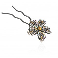 Шпилька для волос металлическая с украшениями из страз (1843) вариант 09