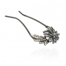 Шпилька для волос металлическая с украшениями из страз (8109) вариант 02