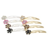 Заколка-хлопушка для волос со стразами 7см (10965) вариант упаковка 12шт