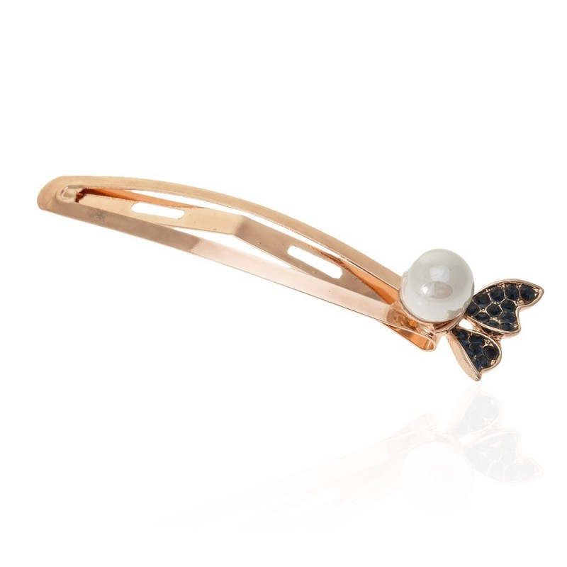 Заколка-хлопушка для волос со стразами 7.1см (13886) вариант 04