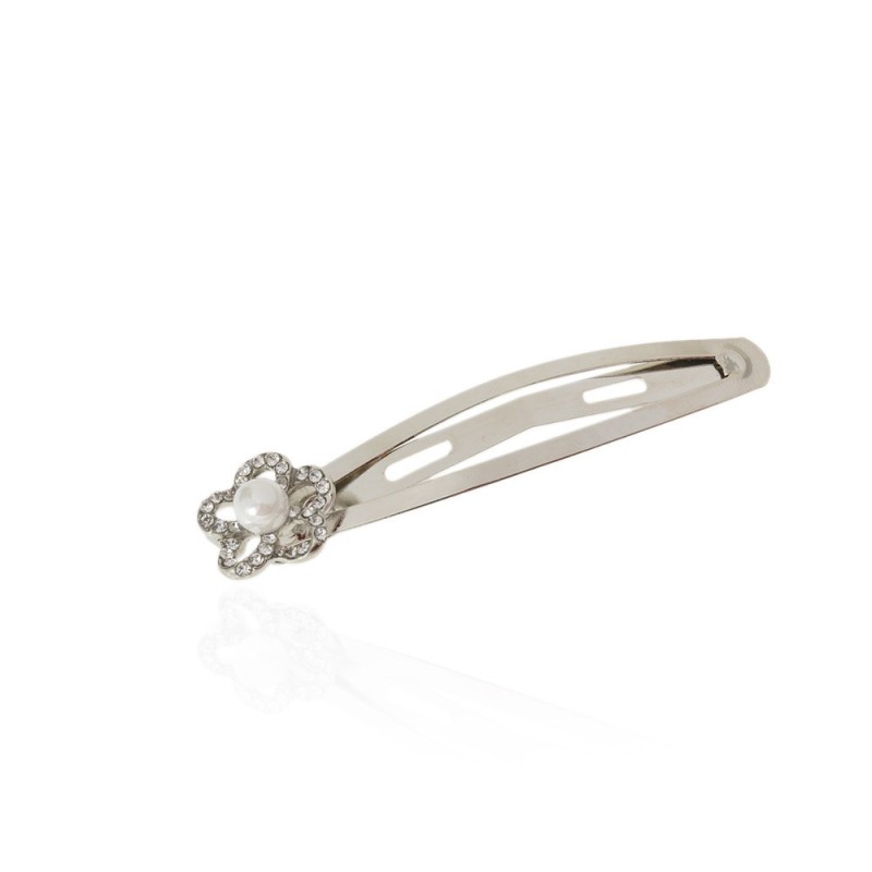 Заколка-хлопушка для волос со стразами 6.8см (13914) вариант 01