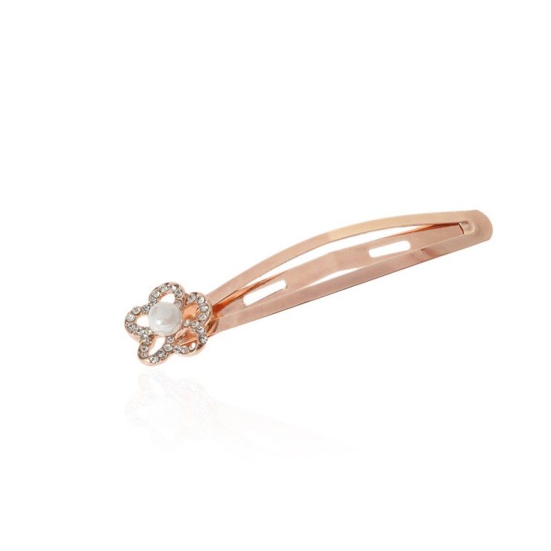 Заколка-хлопушка для волос со стразами 6.8см (13914) вариант 03