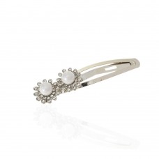 Заколка-хлопушка для волос со стразами 7см (13915) вариант 01