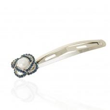 Заколка-хлопушка для волос со стразами 7см (13951) вариант 02