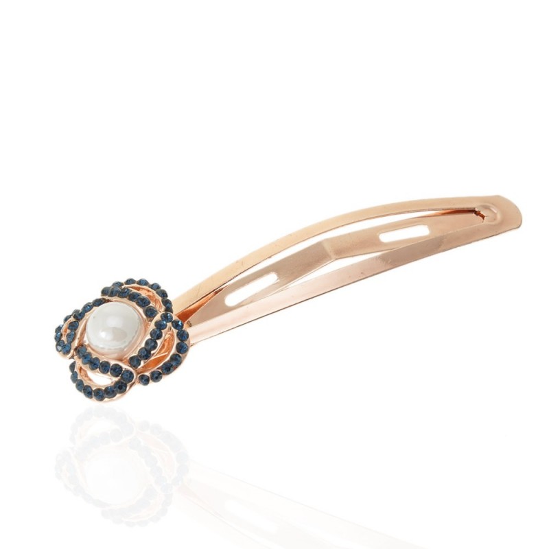 Заколка-хлопушка для волос со стразами 7см (13951) вариант 03