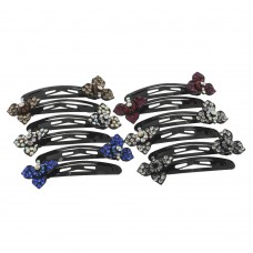 Пара заколок-хлопушек для волос со стразами 5.4см 2шт (3290) вариант упаковка 6шт