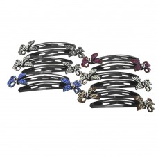 Пара заколок-хлопушек для волос со стразами 6.2см 2шт (3573) вариант упаковка 6шт