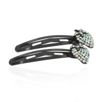 Пара заколок-хлопушек для волос со стразами 6.8см 2шт (3574) вариант 04