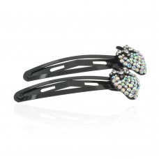 Пара заколок-хлопушек для волос со стразами 6.8см 2шт (3574) вариант 04