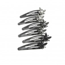 Пара заколок-хлопушек для волос со стразами 5.9см 2шт (6140) вариант упаковка 12шт