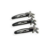 Заколка-хлопушка для волос со стразами 5.3см (9459) вариант упаковка 6шт