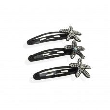 Заколка-хлопушка для волос со стразами 5.3см (9459) вариант упаковка 6шт