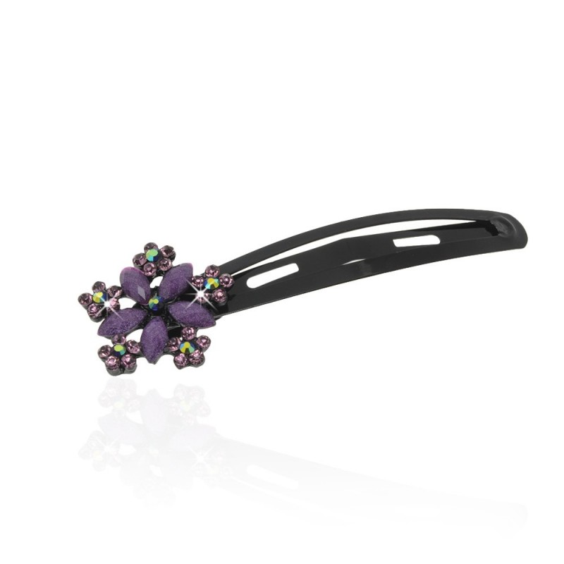 Заколка-хлопушка для волос со стразами 7.2см (10305) вариант 05