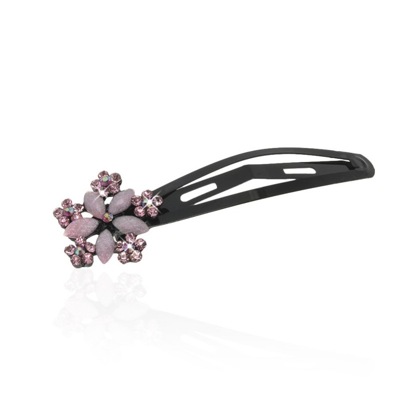 Заколка-хлопушка для волос со стразами 7.2см (10305) вариант 06