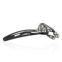 Заколка-хлопушка для волос со стразами 7.6см (10682) вариант 01