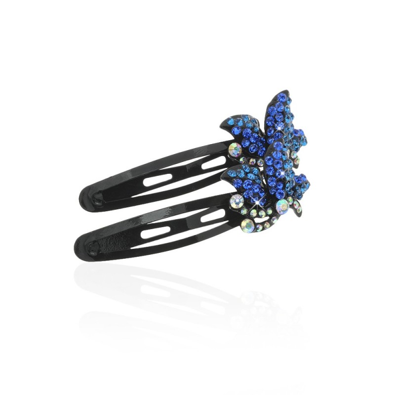 Пара заколок-хлопушек для волос со стразами 5.5см 2шт (2393) вариант 01