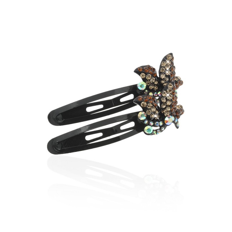 Пара заколок-хлопушек для волос со стразами 5.5см 2шт (2393) вариант 02