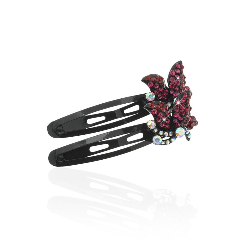 Пара заколок-хлопушек для волос со стразами 5.5см 2шт (2393) вариант 03