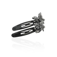 Пара заколок-хлопушек для волос со стразами 5.5см 2шт (2393) вариант 04