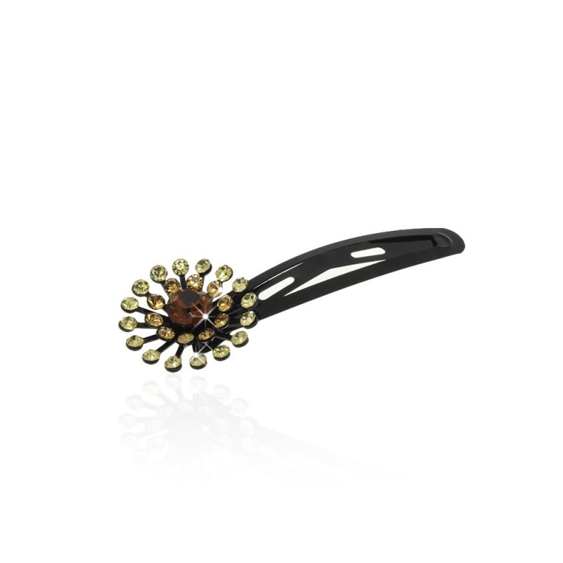 Заколка-хлопушка для волос со стразами 6см (2457) вариант 02