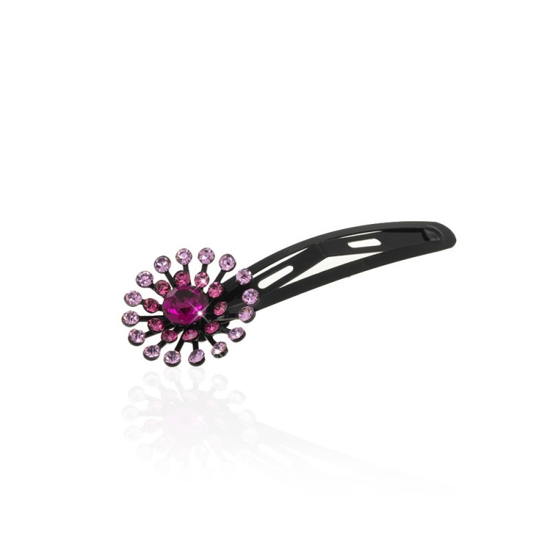 Заколка-хлопушка для волос со стразами 6см (2457) вариант 04