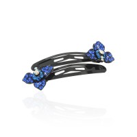 Пара заколок-хлопушек для волос со стразами 5.4см 2шт (3290) вариант 05