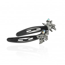 Пара заколок-хлопушек для волос со стразами 5.6см 2шт (3291) вариант 02