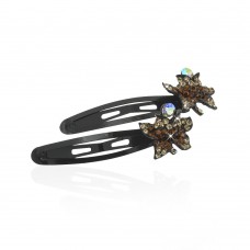 Пара заколок-хлопушек для волос со стразами 5.6см 2шт (3291) вариант 05