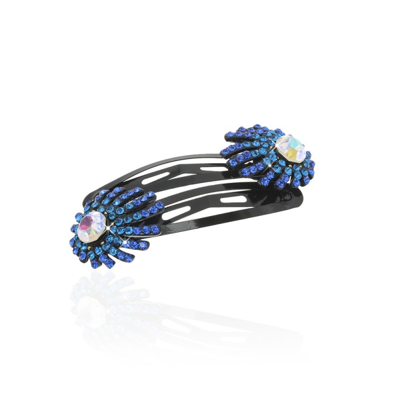 Пара заколок-хлопушек для волос со стразами 5.3см 2шт (3571) вариант 05