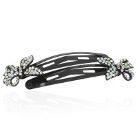 Пара заколок-хлопушек для волос со стразами 6.2см 2шт (3573) вариант 02