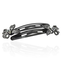 Пара заколок-хлопушек для волос со стразами 6.2см 2шт (3573) вариант 06