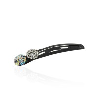 Заколка-хлопушка для волос со стразами 6.9см (3881) вариант 05