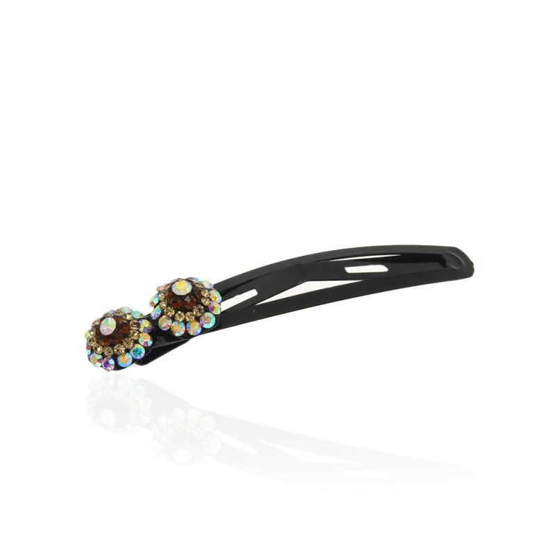 Заколка-хлопушка для волос со стразами 6.9см (3881) вариант 06