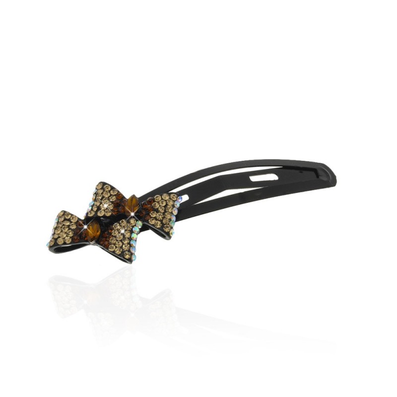 Заколка-хлопушка для волос со стразами 7.3см (3884)