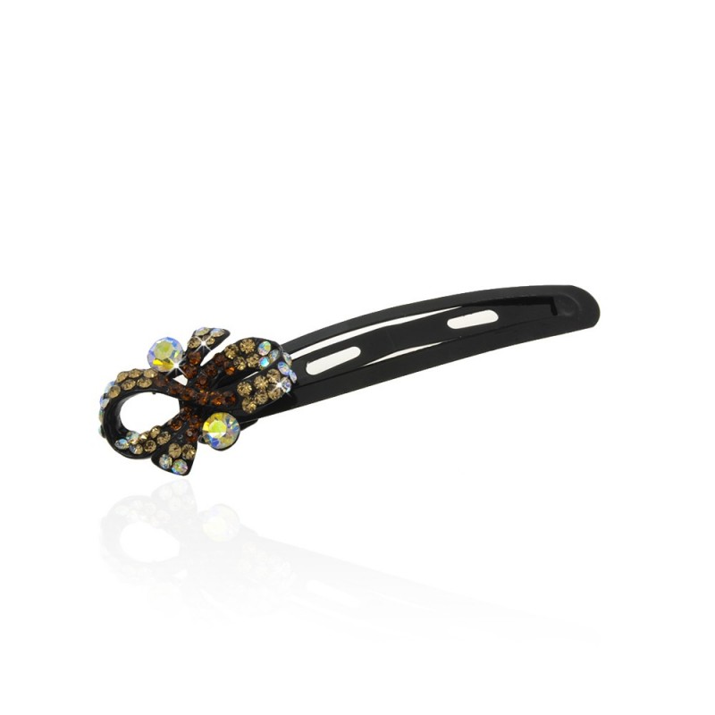 Заколка-хлопушка для волос со стразами 5.8см (5208) вариант 04