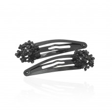 Пара заколок-хлопушек для волос со стразами 5.8см 2шт (6138) вариант 01