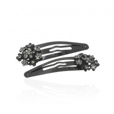 Пара заколок-хлопушек для волос со стразами 5.8см 2шт (6138) вариант 02