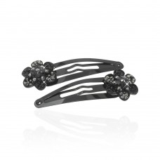 Пара заколок-хлопушек для волос со стразами 5.5см 2шт (6139) вариант 01