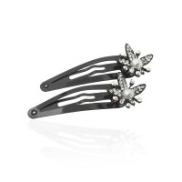 Пара заколок-хлопушек для волос со стразами 5.9см 2шт (6140) вариант 02