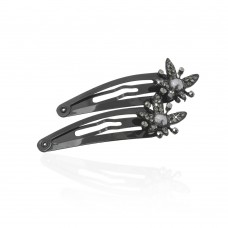 Пара заколок-хлопушек для волос со стразами 5.9см 2шт (6140) вариант 03