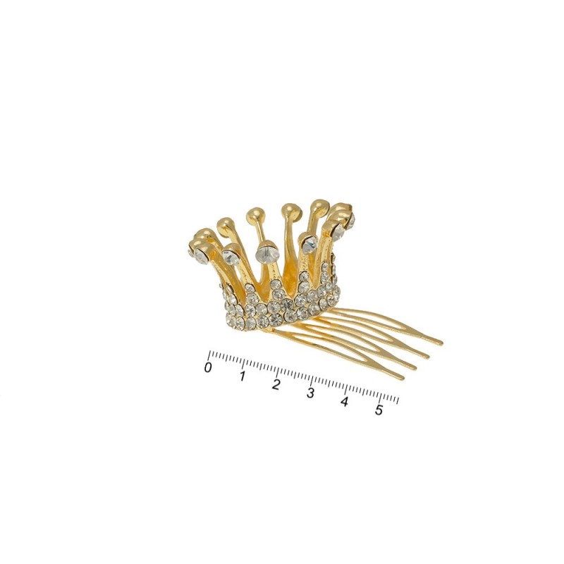 Заколка гребень с коронкой 5см (13345) вариант 02